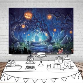 img 3 attached to 🎃 Halloween Party Photography: CYLYH 8X6FT Pumpkin Lantern Horror Spooky Night Backdrop (D187)