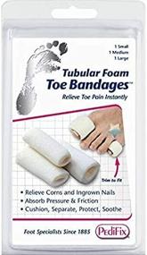 img 1 attached to 🦶 PediFix Tubular Foam Toe Bandages Medium Pack of 3 - #P337