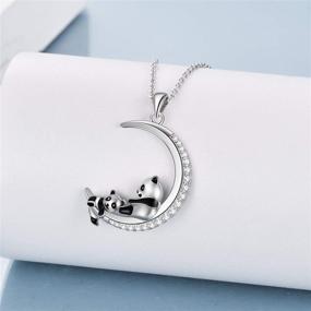 img 2 attached to 💝 Panda Gifts Sterling Silver Crescent Moon Mother Daughter Necklace: A Perfect Mothers Day Gift for Mom, Wife, and Grandmother