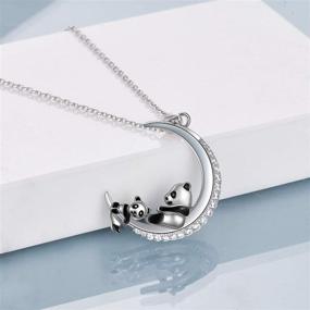 img 3 attached to 💝 Panda Gifts Sterling Silver Crescent Moon Mother Daughter Necklace: A Perfect Mothers Day Gift for Mom, Wife, and Grandmother