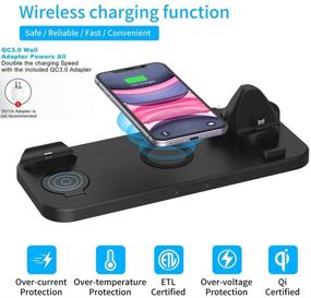 img 3 attached to 🔌 Sowsusui 6-in-1 Wireless Fast Charging Station - Compatible with Apple Watch, AirPods Pro, iPhone 12 Series, SE 2020, iPhone X/XS/XS Max/XR/8/8 Plus, iPhone 11/11 Pro/11 Pro Max, Samsung S20/S10