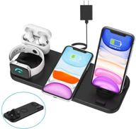 🔌 sowsusui 6-in-1 wireless fast charging station - compatible with apple watch, airpods pro, iphone 12 series, se 2020, iphone x/xs/xs max/xr/8/8 plus, iphone 11/11 pro/11 pro max, samsung s20/s10 logo