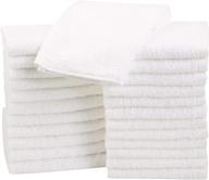🧺 24-pack of amazon basics fast-drying, extra-absorbent terry cotton washcloths - white (12 x 12-inch) logo