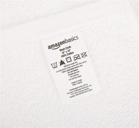 img 1 attached to 🧺 24-Pack of Amazon Basics Fast-Drying, Extra-Absorbent Terry Cotton Washcloths - White (12 x 12-Inch)