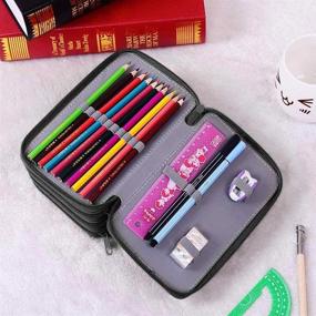 img 1 attached to 🖍️ ZJW Colored Pencil Case - Big Capacity and Portable 72 Slot Zipper Pouch