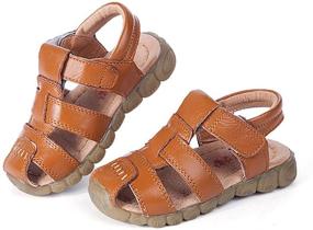img 2 attached to 👟 LONSOEN Leather Outdoor Sport Sandals: Top-rated Fisherman Sandals for Boys (Toddler/Little Kids)