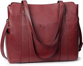 img 4 attached to 👜 S-ZONE Women's Medium Soft Genuine Leather Tote Bag | Ladies Handbag, Shoulder Bag, and Purse