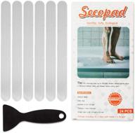 🛀 secure your bath & shower: secopad anti slip shower stickers - 24 pcs safety bathtub strips with premium scraper logo