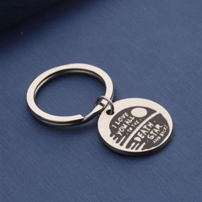 img 1 attached to ❤️ MYOSPARK I Love You To The Death Star And Back Keychain - Couple Gift, Movie Fan Gift, Sci Fi Geeky Gift