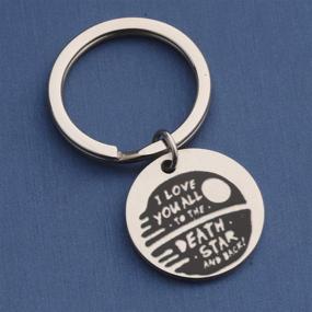 img 2 attached to ❤️ MYOSPARK I Love You To The Death Star And Back Keychain - Couple Gift, Movie Fan Gift, Sci Fi Geeky Gift