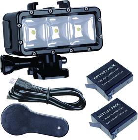 img 4 attached to Suptig Waterproof Light: High Power Dimmable LED Video Light for GoPro Hero 10/9/8/7/6/5/4/3 | Underwater Diving Night Light with Dual Batteries