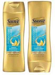 img 1 attached to 🌟 Suave Professionals Moroccan Infusion SHINE 2 Bottle Set: Shampoo and Conditioner - 12.6oz (373ml) Haircare Combo