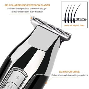 img 3 attached to Renpho Professional Cordless Clippers Kit for Men - Electric Hair and Beard T-blade 💇 Trimmer, Perfect for Barbers and Home Use, 4-Speed Motor, Precise Length Settings, Fathers Day Gifts