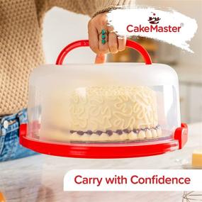 img 2 attached to 🎂 10 Inch Cake Keeper with Cupcake Insert - BPA-Free Plastic Transport Carrier with Handle, Lid, and Cake Turntable