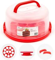 🎂 10 inch cake keeper with cupcake insert - bpa-free plastic transport carrier with handle, lid, and cake turntable логотип