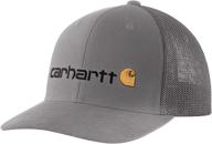 🧢 carhartt men's rugged flex fitted canvas mesh-back logo graphic cap: quality comfort and durability combined логотип