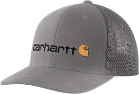 img 1 attached to 🧢 Carhartt Men's Rugged Flex Fitted Canvas Mesh-Back Logo Graphic Cap: Quality Comfort and Durability Combined