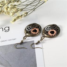 img 1 attached to 🤖 Handcrafted Steampunk Earrings by Coadipress - Unique Mix Tone Jewelry for Girls