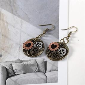 img 2 attached to 🤖 Handcrafted Steampunk Earrings by Coadipress - Unique Mix Tone Jewelry for Girls