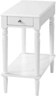 🪑 convenience concepts french country chairside table, white - no tools assembly for easy setup logo