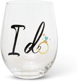 img 2 attached to Luxander Stemless Wine Glass Set - I Do and I Do What She Says - Crystal - Funny Engagement & Anniversary Gift for Couples (Set of 2, Gift Box Included)