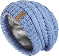 🧣 furtalk women men's knit beanie hats with fleece lining - slouchy winter ski skull cap logo