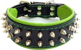 img 2 attached to Frenchie Bulldog Collar by Bestia - Handmade Spiked Design for Pug, Terrier, Labrador, German Shepherd, Retriever, Boxer, Doberman - 2 inch Width