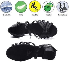 img 3 attached to Enhance Your Dance Skills with MSMAX Professional 1 1Inch Practice Ballroom Women's Shoes