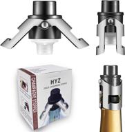 🍾 keep the bubbly fresh with hyz professional champagne stopper 2-pack - vacuum seal to preserve fizz and flavor - ideal for prosecco, cava, and sparkling wine - black логотип