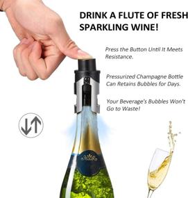 img 2 attached to 🍾 Keep the Bubbly Fresh with HYZ Professional Champagne Stopper 2-Pack - Vacuum Seal to Preserve Fizz and Flavor - Ideal for Prosecco, Cava, and Sparkling Wine - Black