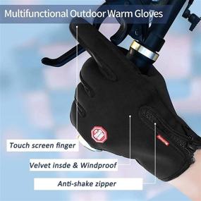 img 2 attached to Winter Gloves Touchscreen Thermal Anti Slip Men's Accessories