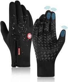 img 4 attached to Winter Gloves Touchscreen Thermal Anti Slip Men's Accessories