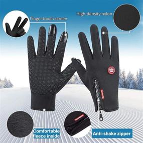 img 1 attached to Winter Gloves Touchscreen Thermal Anti Slip Men's Accessories