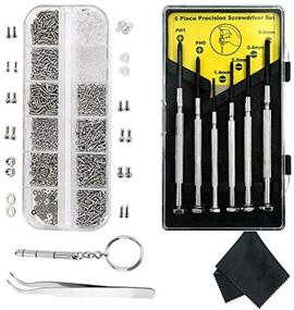img 4 attached to 🔧 Comprehensive Eyeglasses Repair Kit with 1100 Pcs Small Screws, 10 Nose Pads, 6 Pcs Screwdrivers & Tweezers: Ideal for Glasses, Sunglasses, Eye Glasses, Watch & Clock Repair