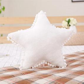 img 1 attached to 🌙 White Star Moon and Cloud Plush Pillows Stuffed Toys by Elfishgo - Boost your creativity!