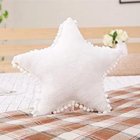 img 3 attached to 🌙 White Star Moon and Cloud Plush Pillows Stuffed Toys by Elfishgo - Boost your creativity!