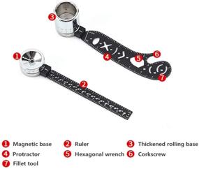 img 2 attached to 📐 Versatile Multifunctional Drawing Tool: Curved Magnetic Ruler, Protractor Combo, and Mini Compass - Ideal for Notepad Designers, Artists, Architects, and Students