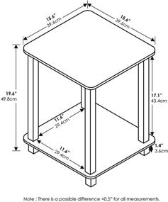 img 2 attached to Furinno Simplistic End Table: A Sleek Espresso/Black Addition for Modern Decor