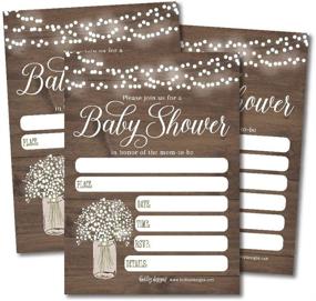 img 4 attached to 🌼 Rustic Floral Baby Shower Invitations | Gender-Neutral Sprinkle Invite | Wood Lights Theme | Fillable & Printable Card | Coed Twin Party Supplies