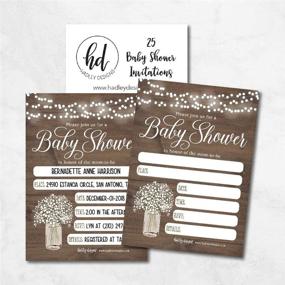 img 3 attached to 🌼 Rustic Floral Baby Shower Invitations | Gender-Neutral Sprinkle Invite | Wood Lights Theme | Fillable & Printable Card | Coed Twin Party Supplies