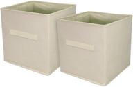 📦 organize and declutter with signature home foldable storage cube grid bins - 2 pack, natural logo