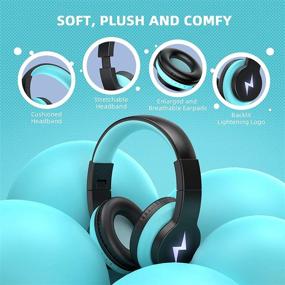 img 1 attached to 🎧 Safe & Fun Kids Bluetooth Headphones with Mic - LED Lights, Foldable Stereo Headset | 85/94dB Volume Control | Wireless/Wired Dual-Mode | Ideal for Home, School & More!