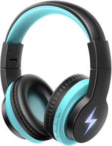 img 4 attached to 🎧 Safe & Fun Kids Bluetooth Headphones with Mic - LED Lights, Foldable Stereo Headset | 85/94dB Volume Control | Wireless/Wired Dual-Mode | Ideal for Home, School & More!