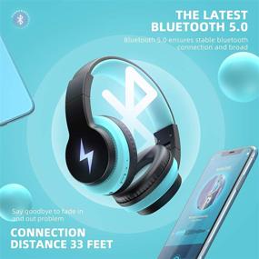 img 2 attached to 🎧 Safe & Fun Kids Bluetooth Headphones with Mic - LED Lights, Foldable Stereo Headset | 85/94dB Volume Control | Wireless/Wired Dual-Mode | Ideal for Home, School & More!
