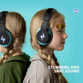 img 3 attached to 🎧 Safe & Fun Kids Bluetooth Headphones with Mic - LED Lights, Foldable Stereo Headset | 85/94dB Volume Control | Wireless/Wired Dual-Mode | Ideal for Home, School & More!