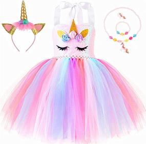 img 4 attached to 🎀 Toddler Girls Sequin Princess Tutu and Birthday Headband Set - Ages 2-3