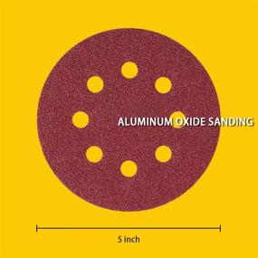 img 1 attached to 🌟 5 Inch Sanding Discs 70 PCS Hook and Loop | 8 Hole Sandpaper Orbital Sander Pads | Variety Pack of 10 pcs Each 40 80 120 240 320 600 800 Grits | Premium Quality Obital Sandpaper