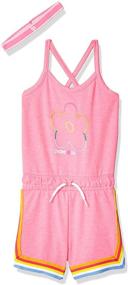 img 4 attached to 👗 Trendy Limited Too Girls' Halter Tank Romper with Matching Elastic Headband