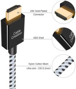 img 1 attached to 🔌 Кабель CableCreation HDMI 2.1 длиной 3.3 фута | 8K Ультра высокоскоростной HDMI 48 Гбит/с | Поддержка HDR/eARC/Dolby Vision | VRR | для Nintendo Switch, Roku, Xbox Series X, PS5 и многого другого!