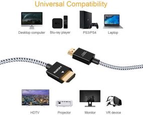 img 3 attached to 🔌 Кабель CableCreation HDMI 2.1 длиной 3.3 фута | 8K Ультра высокоскоростной HDMI 48 Гбит/с | Поддержка HDR/eARC/Dolby Vision | VRR | для Nintendo Switch, Roku, Xbox Series X, PS5 и многого другого!